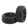4pcs RC Car Tires 6 Spoke 12mm Hex 65mm Diameter 26mm Width Rubber Leaf Tire Patterns Strong Cushioning RC Off Road Tires for 1/10 Cars