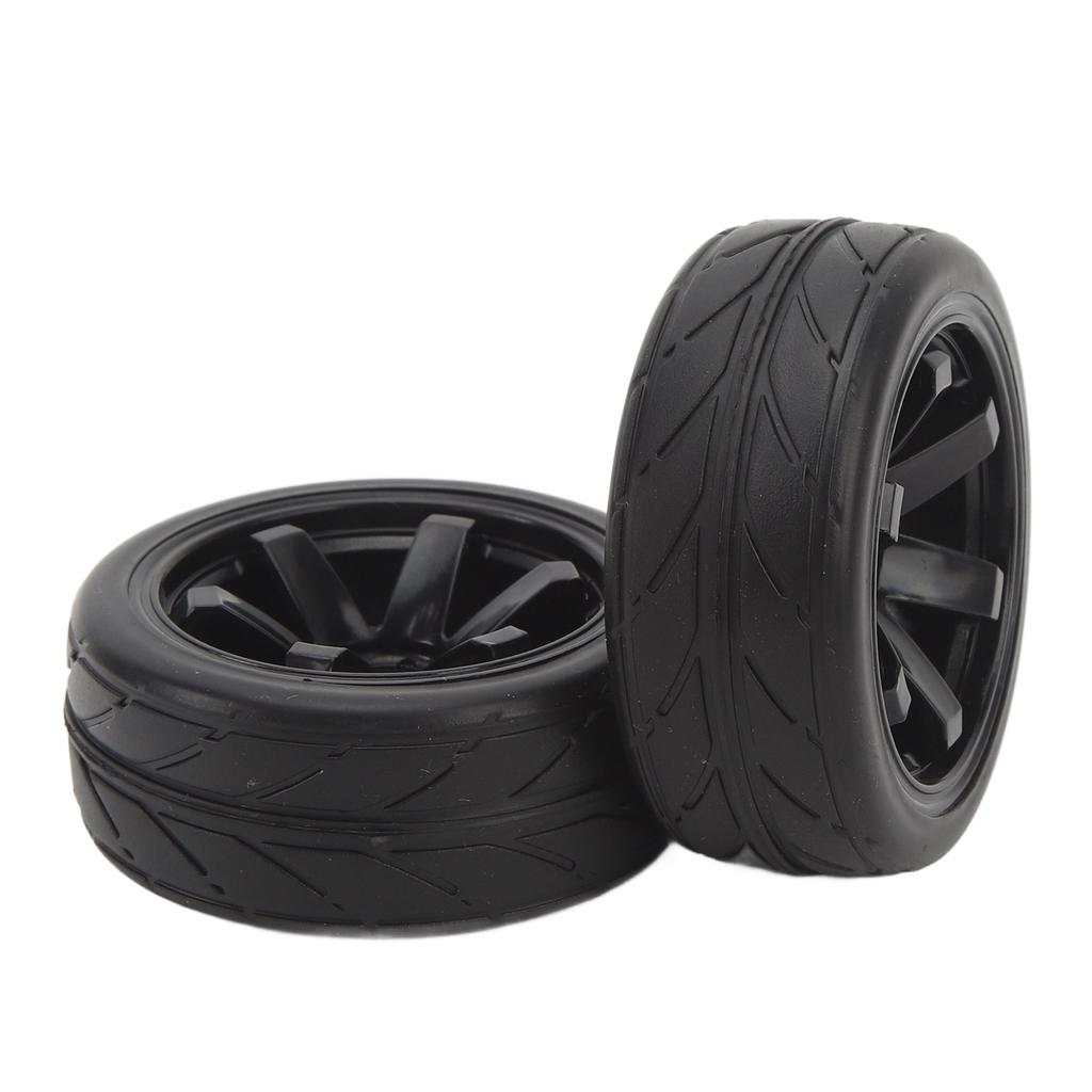 4pcs RC Car Tires 6 Spoke 12mm Hex 65mm Diameter 26mm Width Rubber Leaf Tire Patterns Strong Cushioning RC Off Road Tires for 1/10 Cars