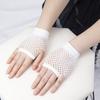 1 Pair Black Punk Gothic Short Fishnet Net Gloves for Women Fingerless Mesh Gloves Rock Night Club Party Sexy Arm Warmer