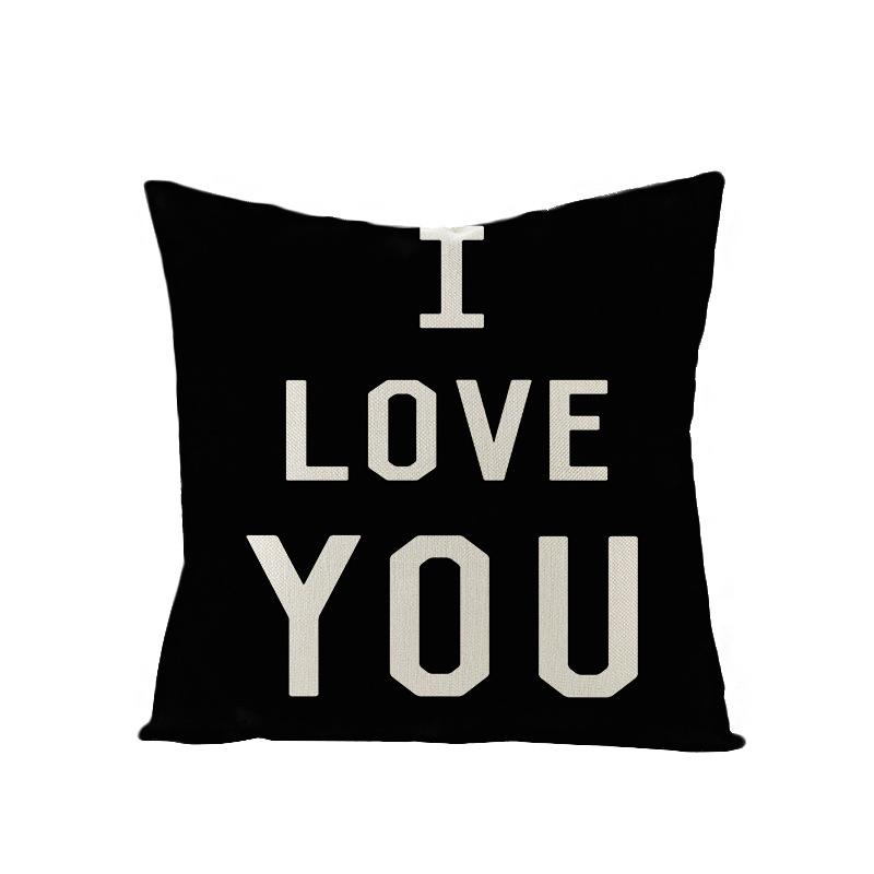 Polyester Pillowcase Valentine's Day Letter Print Sofa Pillowcase Home Ins Nordic Style