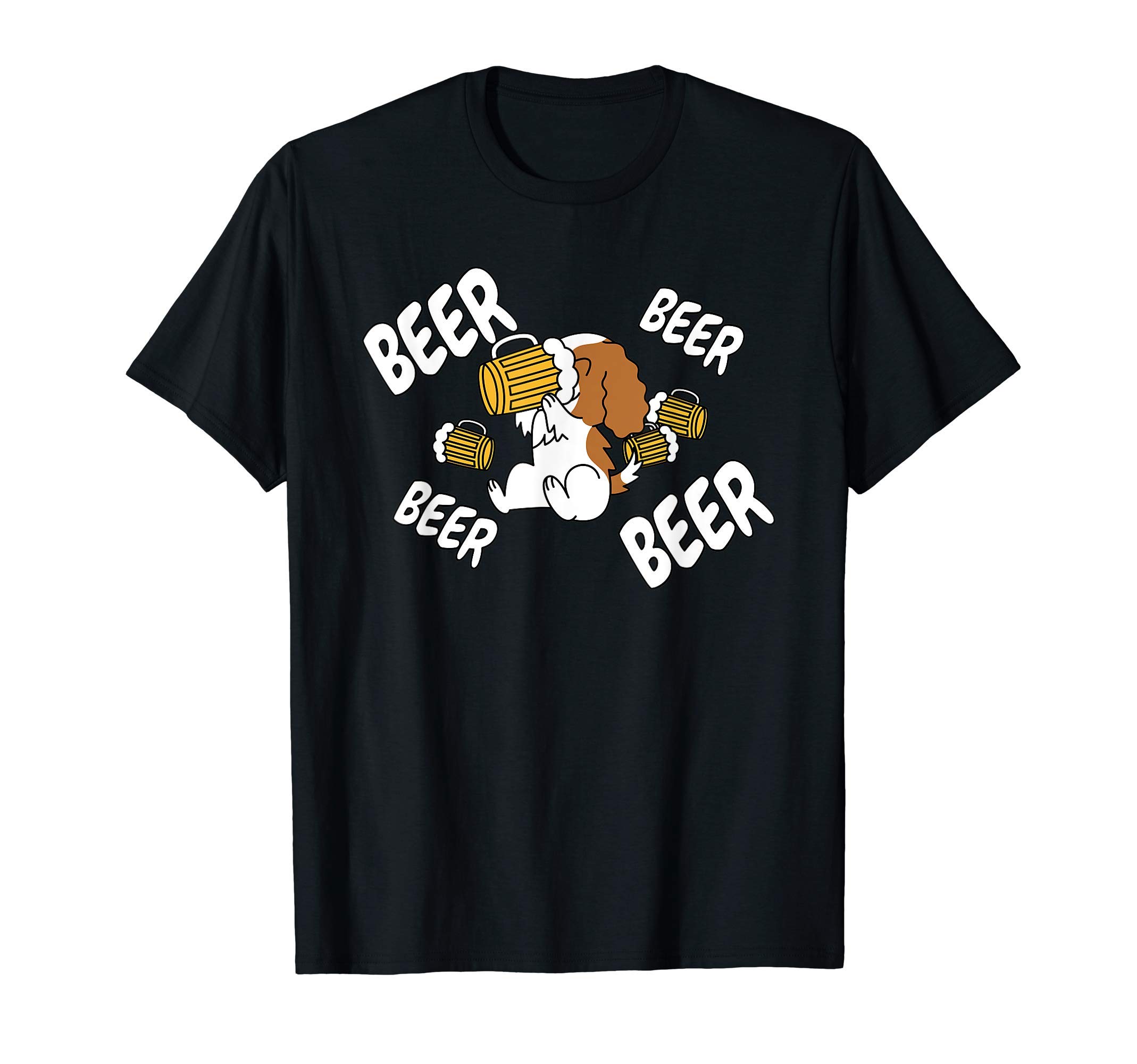 

Футболка с изображением собаки Beer Cavalier King Charles Spaniel чёрный