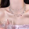Dopamine Atmosphere Stacked Butterfly Choker Neck Chain Colored Necklace Women'S New Earrings Accessories Collarbone Chain