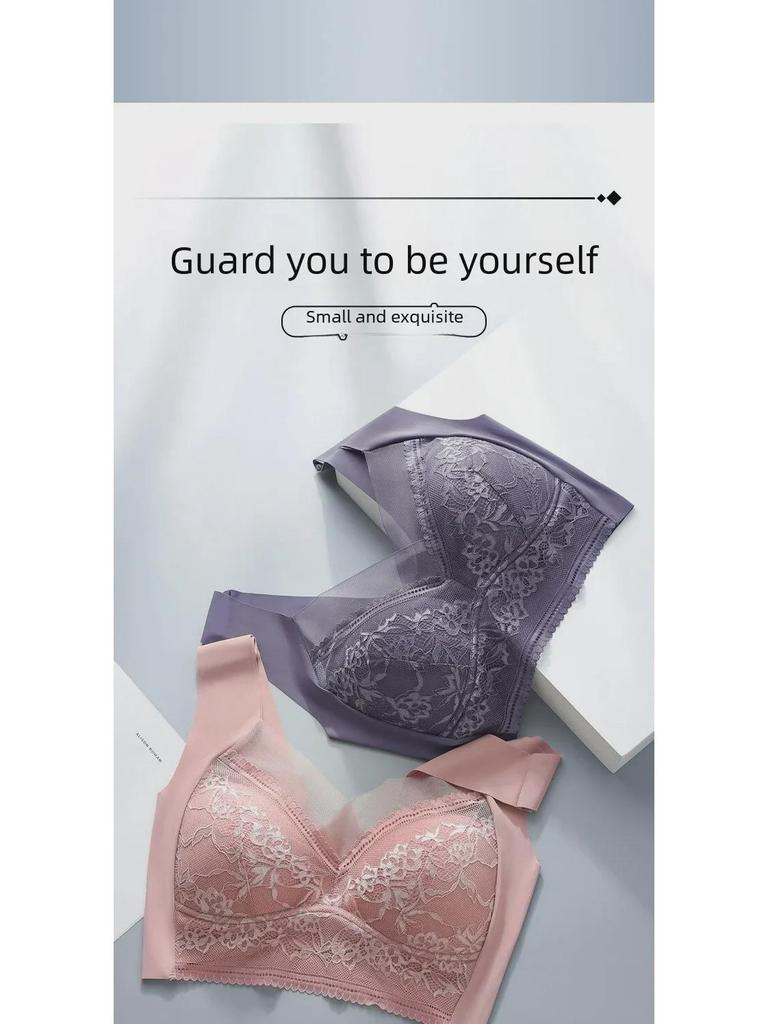 Beautiful Seamless Lace Back Bra for Women - Wireless, Fixed Cup, Supportive Vest Style