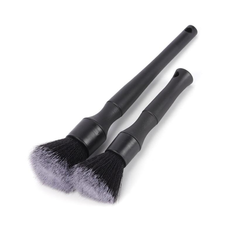 2pcs Ultra-Soft Car Detailing Brush Super Soft Auto Interior Detail Brush Synthetic Boars Hair for Cars Seat Leather Cleaning
