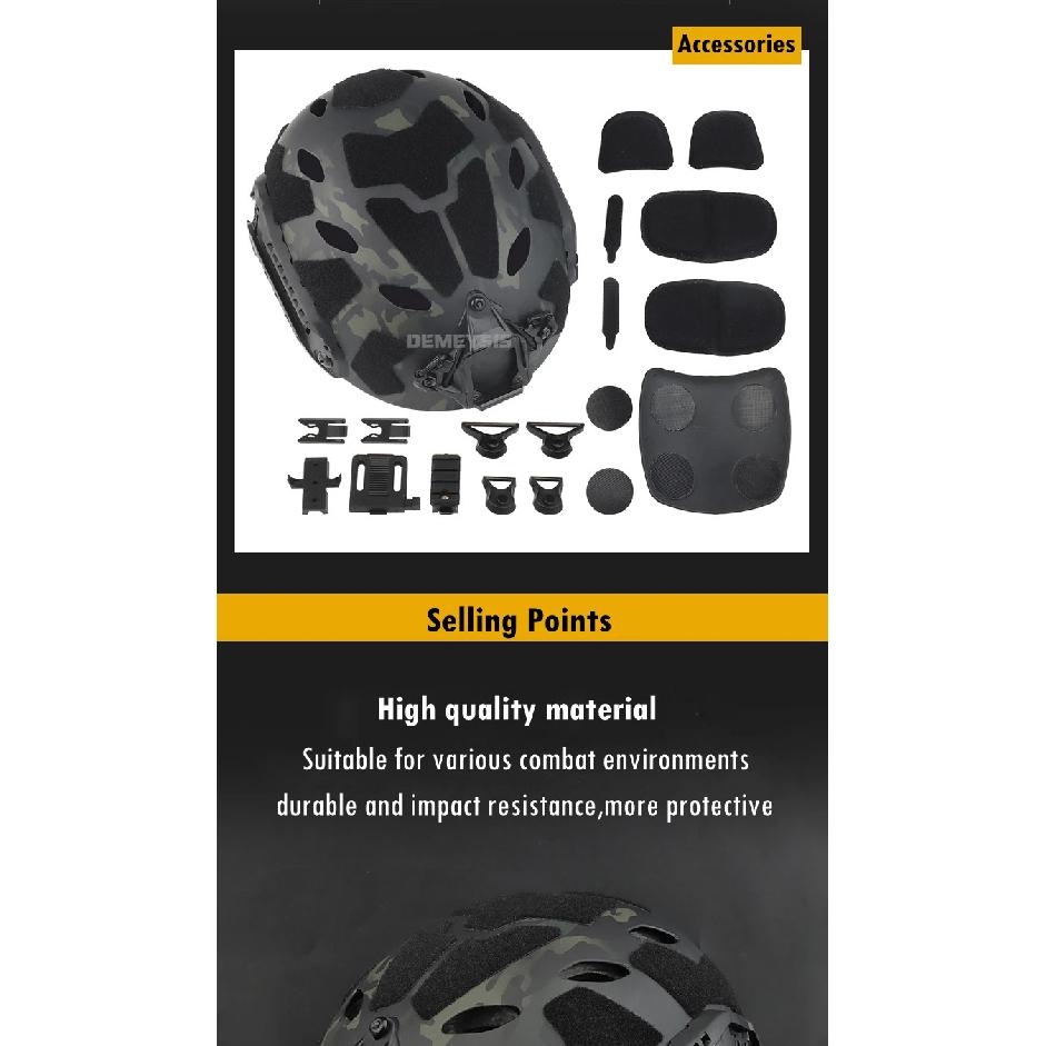 Casco Tattico Veloce Airsoft Giochi CS Caschi Sport Outdoor Caccia Tiro Paintball Protezione Testa