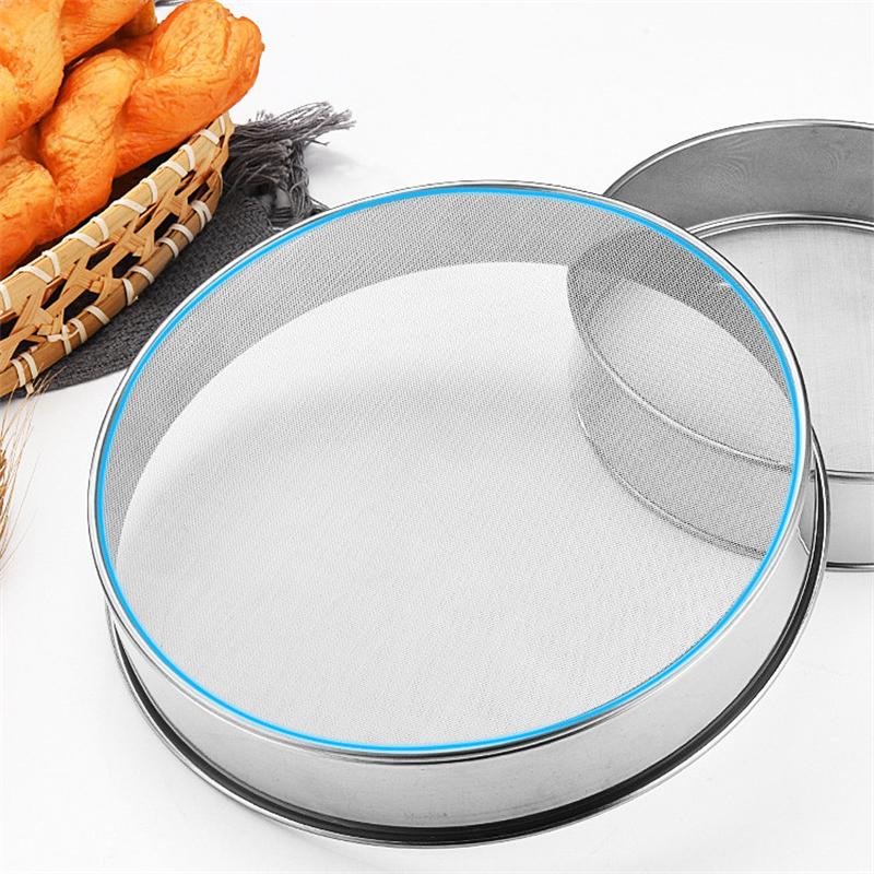 40 Mesh Stainless Steel Round Flour Sieve Ultra-Fine Hole Sifters Baking Accesories Filter Kitchen Coffee Powder Strainer