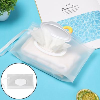 Easy-carry Clamshell Box Snap Strap Cosmetic Container Mask Case Napkin Storage Pouch Wet Wipes Bag