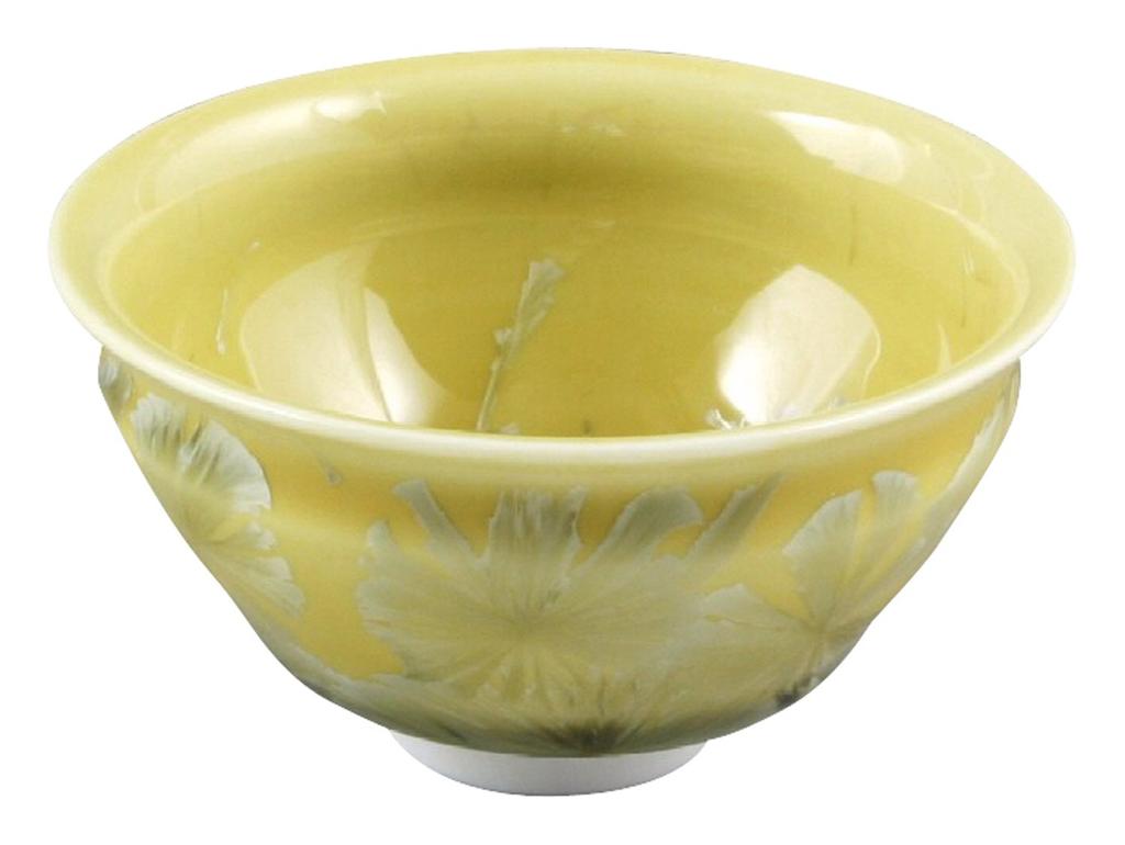 Kyoto Ware, Kiyomizu Ware, Touan Kiln, Sake Cup, Flower Crystal, Yellow, Kta827-05