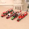 Christmas Wooden Train Window Decoration Handcrafted Festival Home Display Ornament Kids Room Decorative Item