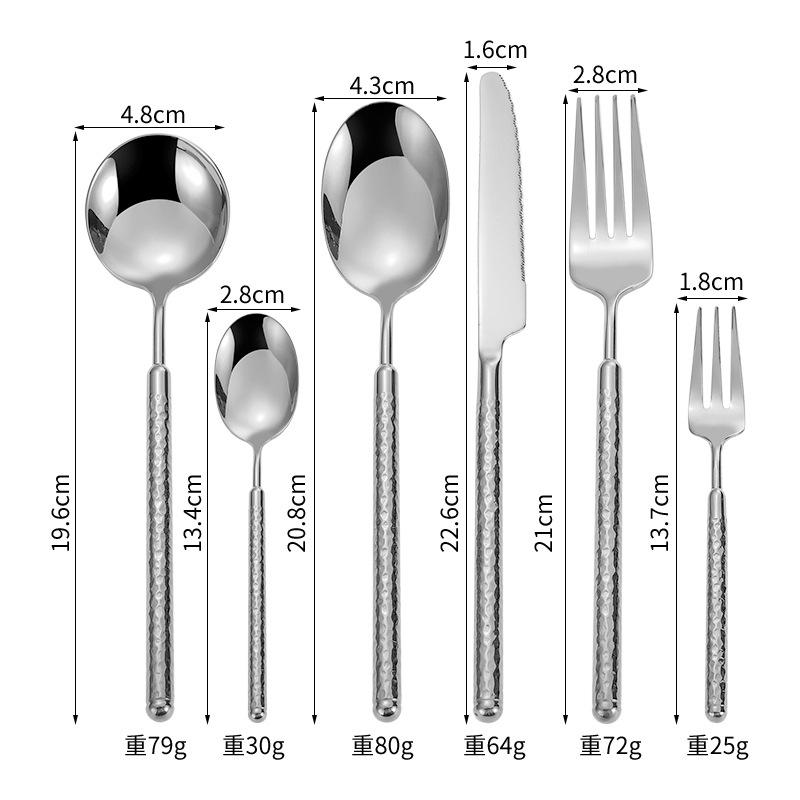 

6 предметов роскошный набор столовых приборов 304 нержавеющая сталь креативный камень зерно нож вилка ложка столовые приборы набор столовых приборов можно мыть в посудомоечной машине серебряный