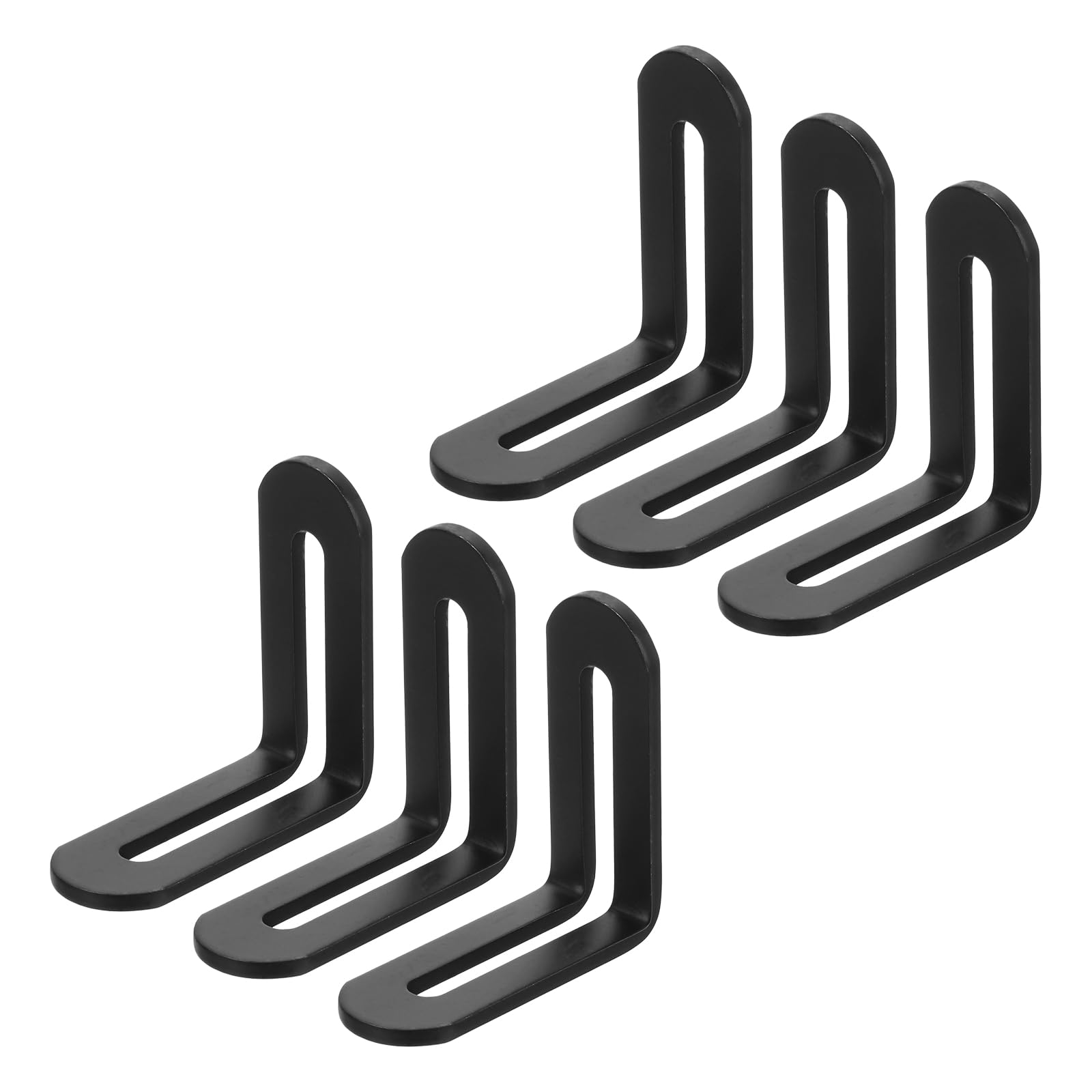 

uxcell 6 Pcs Slotted Adjustable Right Angle Corner Brace 2.28 x 2.28 Inch Stainless чорний