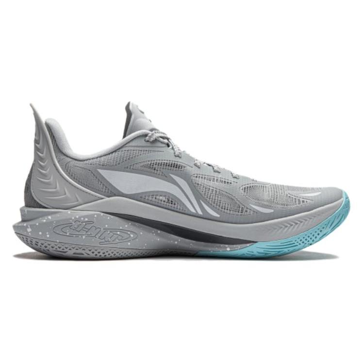 New LiNing SONIC 12 Great White Shark Anti Slip And Wear Resistant Support Rebound Low Top Basketball Shoes Men's Gray Red ABAU019-6