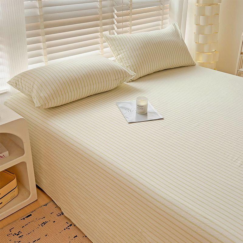 Striped Washable Bed Sheet Solid Color For Student Dormitory