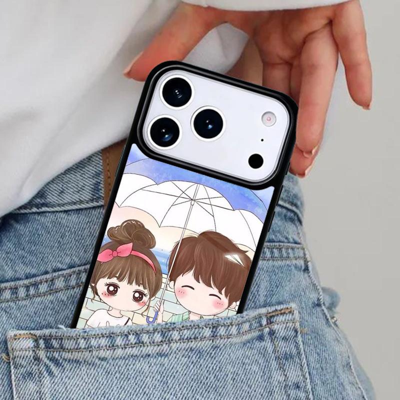 Cute Boy Girl Couple Phone Case for iPhone 16e 15 14 13 12 17 Pro Max Plus Air 17pro Cover Coque