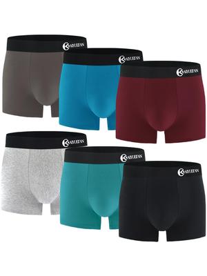 AIYUEFAN Men's Boxer Briefs, 6-Pack/4-Pack, Cotton, Front Closure, Moisture-Wicking, Quick-Drying, 3D Moisturizing, Breathable, Sizes M-3XL