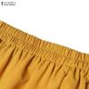 ZANZEA Blusa a Maniche Corte da Donna e Gonne Lunghe Estive Set Completi Due Pezzi