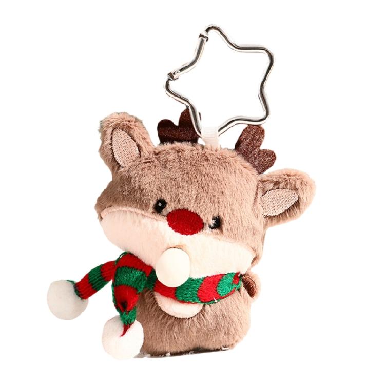 Lovely Santa Soft Plush Cartoon Christmas Tree Keychain for Bags and Keys Keyring Adorable Charm Birthday Gifts