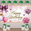 Banner Lavender Pink Tone Birthday Display Celebration Background Pink Floral Branches Party Background For Friend Adult