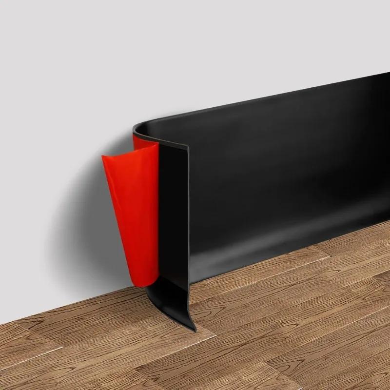 

1pc 78.74inch/2m New Flexible Baseboard Molding Trim Self-Adhesive Wall Base Peel and Stick Cove Base Rubber Wall Base 2mx8cm чорний