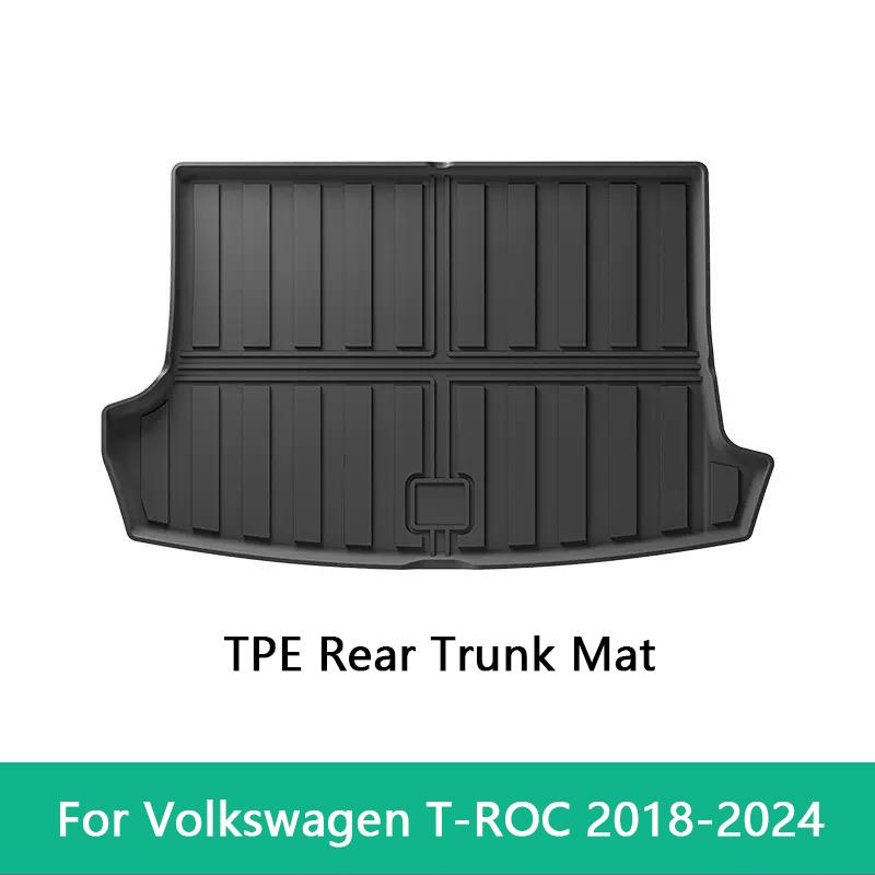 Trunk Mat For Volkswagen T-ROC 2018-2024 Rear Seat Backrest Anti-Scratch Protective Mat TPE 3D All Weather Trunk Cargo Liner Pad