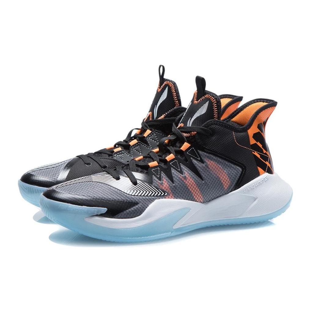 Li Ning Storm 2021 Basketball Shoes Men's Mid Top Black/White/Orange ABFR007-2