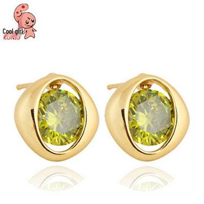 18K Gold/White Gold Plated Austrian Zircon Earrings
