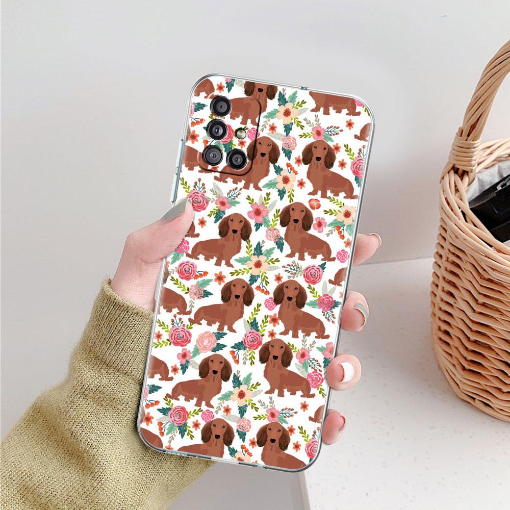 

Прозрачный чехол для Samsung Galaxy A51 A12 A21s A71 A52 A31 A32 A02s A22 A11 A03s A72 A42, мягкий чехол для телефона с силуэтом собаки и таксы Samsung A01