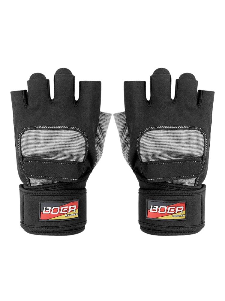 

Anti Slip Cycling Gloves With Wrist Strap For Gym Weightlifting Workout And Pull Up Training M чёрный