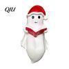Indoor Tabletop Christmas Decor Cute Ghost Reading Book Lamp, Resin Figurine with Santa Hat, Desktop Ornament for Warm Lighted Halloween Night