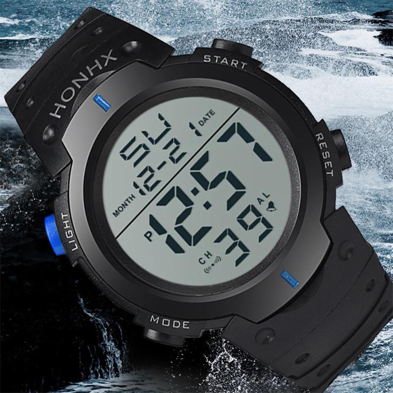 Stylish Honhx Electronic Watch For Students With Large 50mm Display And World Time Feature