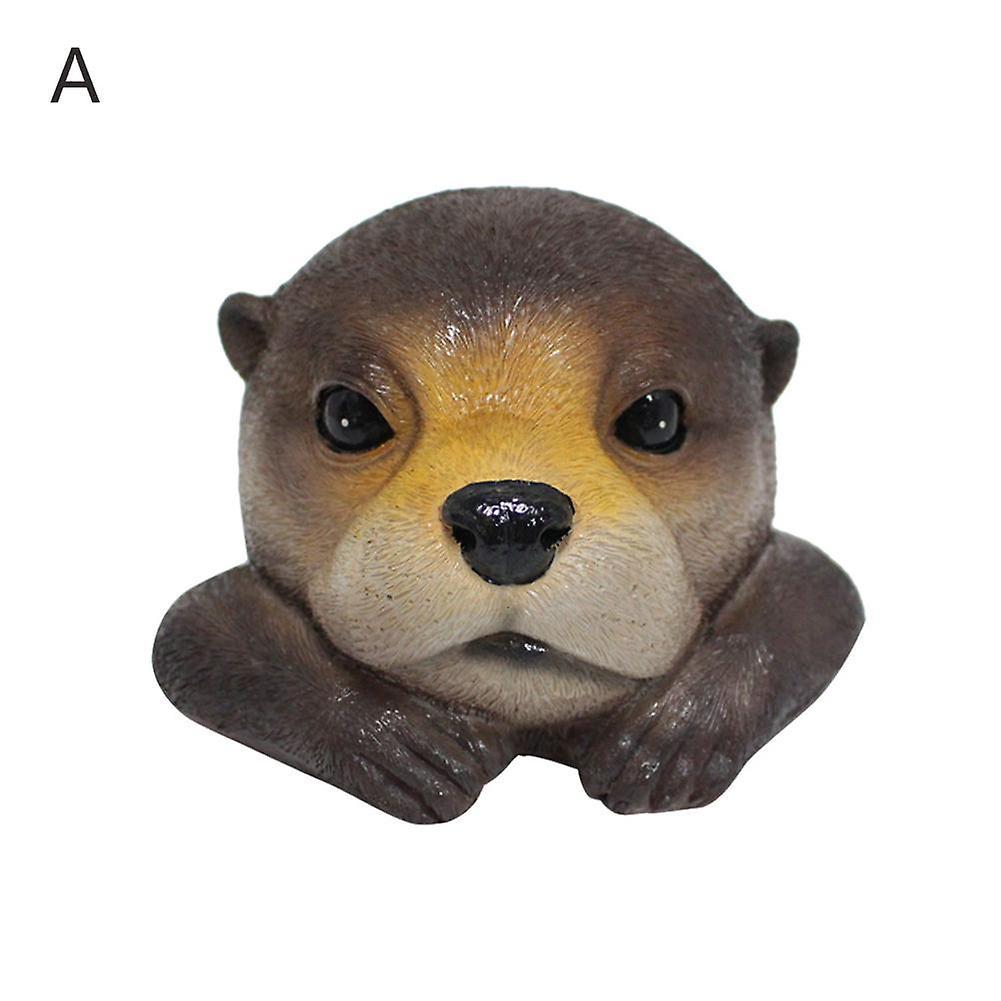 2pcs Garden Courtyard Otter Figurine for Decorative In Pond Fish Tank/ Pool