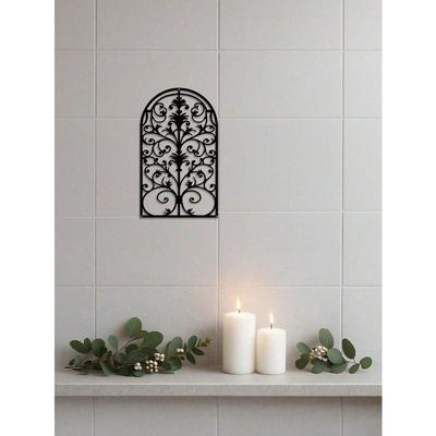 Antieke Gotische Boog Metalen Wanddecoratie Vintage Kathedraal Raamkozijn Kunst Rustiek Industrieel Planken Beeldhouwwerk