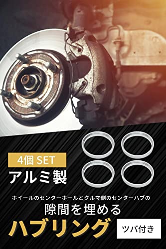 [Asula Project] Aluminum Hub Rings with Flanges, Set of 4 (110-106.1 Mm)