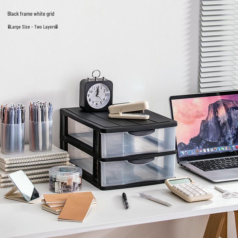 Transparent Drawer-Style Desktop Storage Box for Household Items and Cosmetics