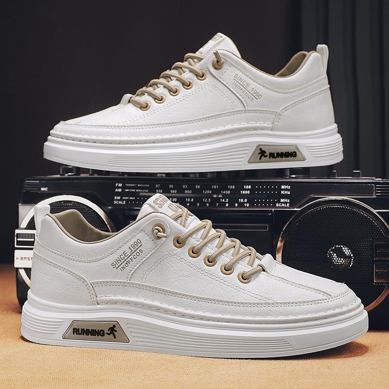 Spring 22 new low-top flat baseplate shoes student casual leather sports little white tide shoes