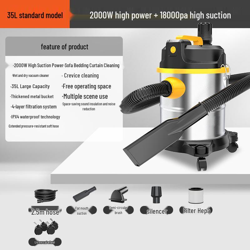 High-Suction Vacuum Cleaner for Home, Grout, and Car Cleaning