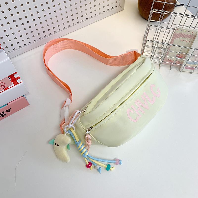 Sports Chest Bag Women's New Printing Small Fresh and Casual Joker Cycling Backpack Mobile Phone Canvas Slung Pockets.