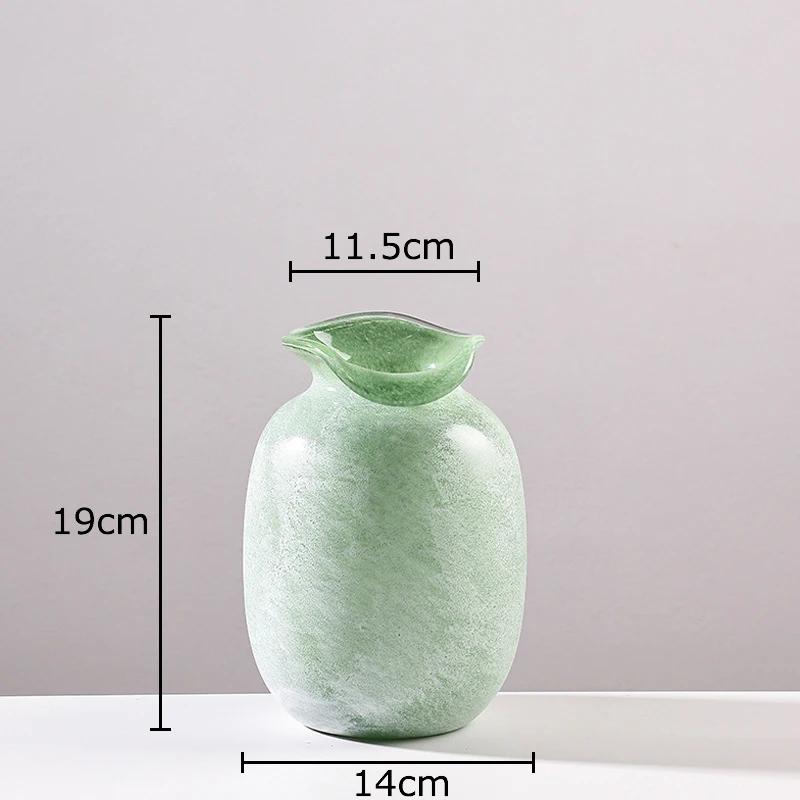 

Red Matte Glass Vase Hydroponics Flower Plant Pot Table Decoration Flowers Arrangement Floral Edge Vases Room Aesthetic Decor