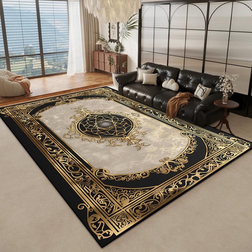 Zlatý Mramor Velké Obývací Pokojové Koberce Luxusní Dekorace Domov Ložnice Nadýchaný Plyšový Koberec 200x300cm Kancelářská Plocha Protiskluzové Měkké Podložky