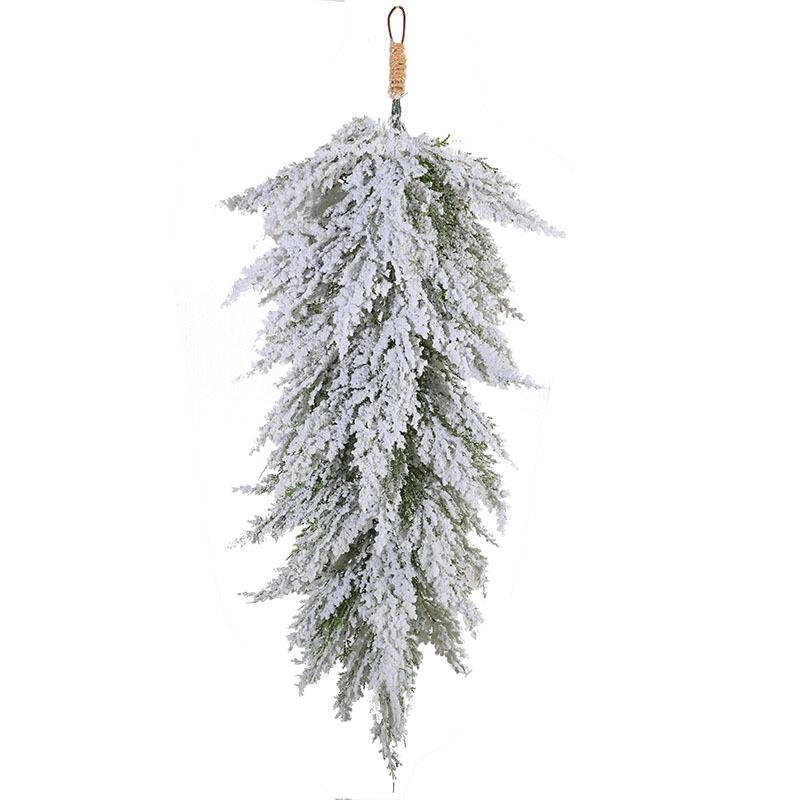 

90 см Настенная Рождественская елка Искусственная ПЭ Рождественские украшения Настенная Подвесная Перевернутая Рождественская елка Норфолкская сосна Заснеженная Белая 90x25cm