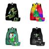 2pcs/set Dreamwastaken Dream Smp 3d Printed Backpack Schoolbag Pencil Bag For Men And Women