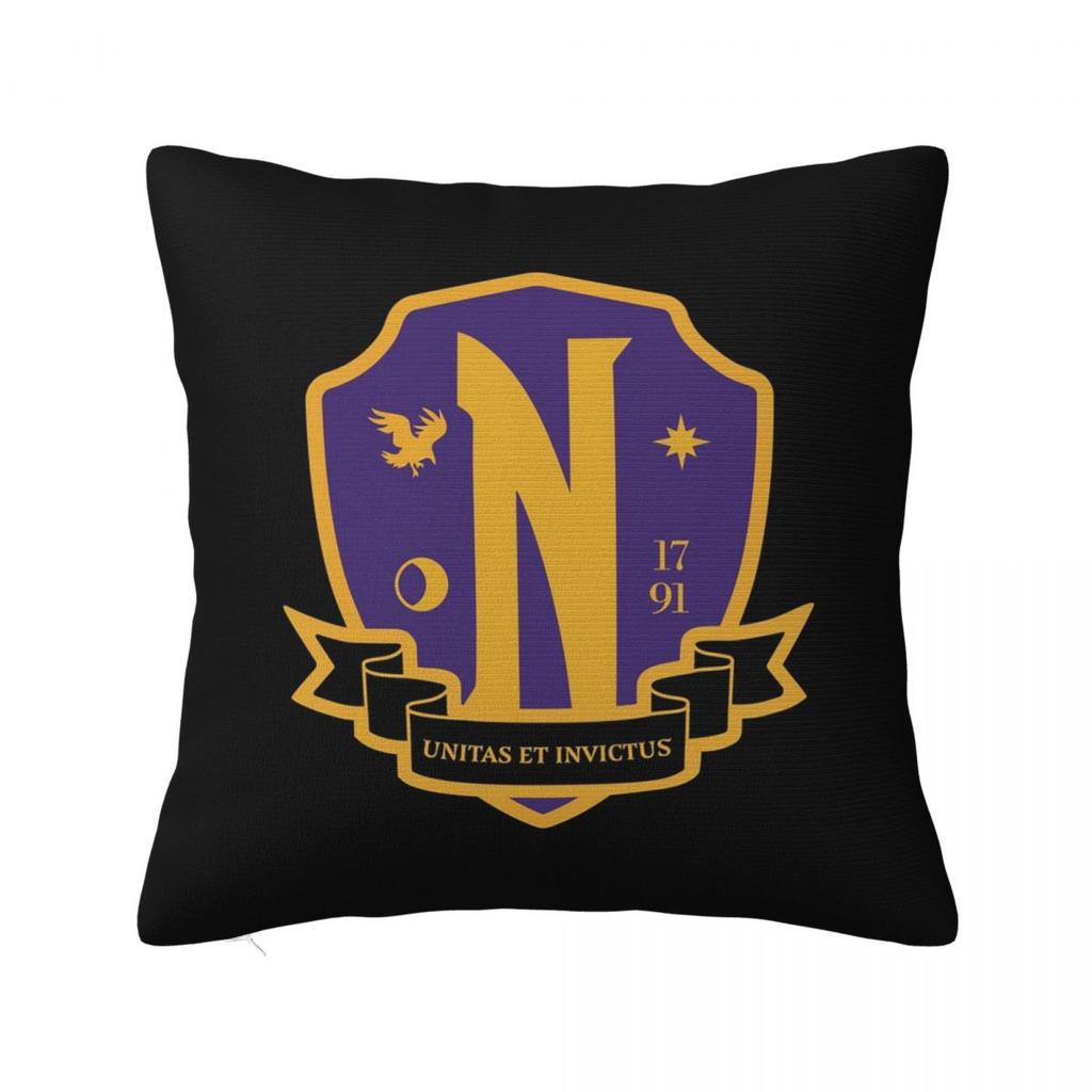 Nevermore Academy Crest (clean) Square Pillowcase Cushion Cover Pillow Case Throw Pillow Cover for Home Sofa Living Room