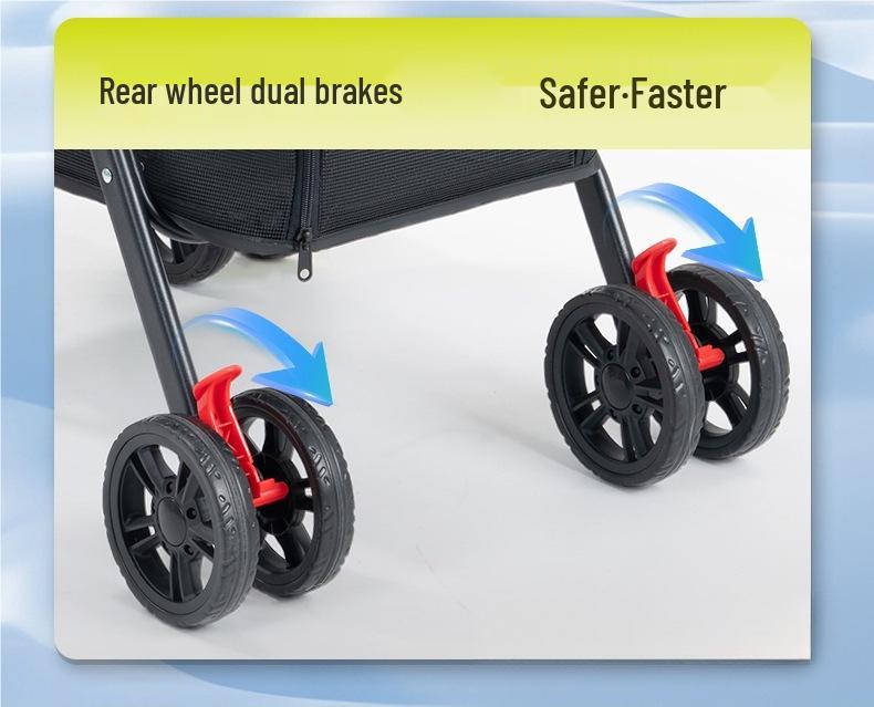 Medium & Large Pet Stroller for Dogs & Cats - Lightweight, Foldable, Ideal for Outings