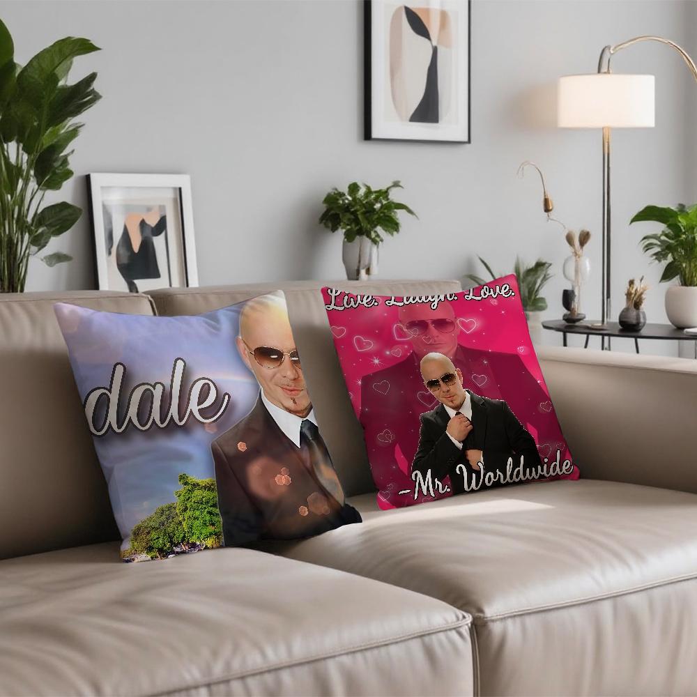 Singer M-Mr. 305 P-Pitbull Global Hippie Cushion Cover Comfortable and Soft Bedding Skin Friendly Leisure Sofa Car Pillowcase