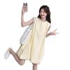 French Chic Yellow Off-Shoulder Dress with Tulip Hem – Women's Summer Age-Reducing Loose Fit Mini