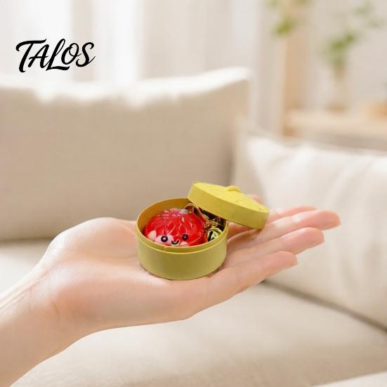 Women Key Holder 1/2/3/5Pcs Cartoon Dumpling Keychain with Steamer Box, Halloween Steamed Bun Keyring Bell Bell, Handbag Backpack Purse Bag Charm