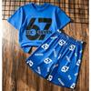 Kinder Set 67 Sechs Sieben Nummer Aufdruck Kinder T-Shirt und Shorts 2-teiliges Set Sommer Lässig Outdoor Jungen und Mädchen T-Shirt Sets