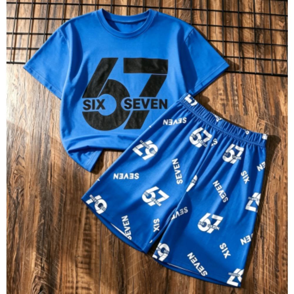 

Kids Set 67 Six Seven Number Printed Kids T-shirt and Shorts 2 Piece Set Summer Casual Outdoor Boy s and Girl s T-shirt Sets 100