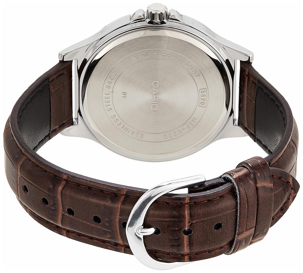 Casio Watch White Brown Strap Men's - MTP-V300L-7AUDF Dial, Band, Brown,