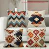 Böhmische Kilim-Muster Kissenhülle Doppelseitiger 2D-Druck Rustikale Kissenhülle Zuhause Wohnzimmer Schlafzimmer Sofa Warme Atmosphäre Dekor Geschenk